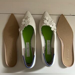 Rothy’s The Petal Point II in white. Size 7 and 8.